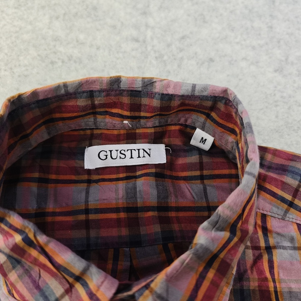 Gustin Shirt Mens Medium Long Sleeve Button Down 100% Cotton USA Lightweight - Picture 3 of 8